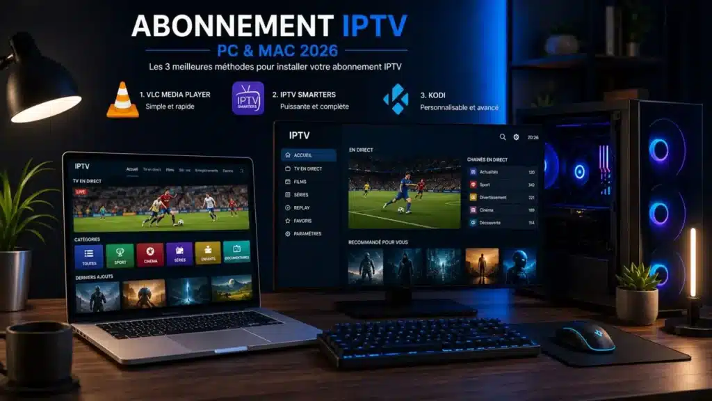 Abonnement IPTV sur PC et Mac installation 2026 — VLC IPTV Smarters Kodi Windows Mac Multitech
